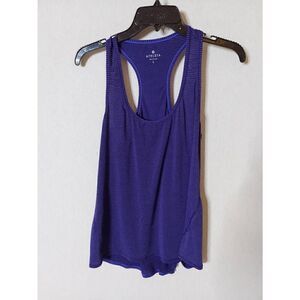 ‎Athleta Women's Pinstripes Scoopneck Racerback Athletic Tank Top Purple Large